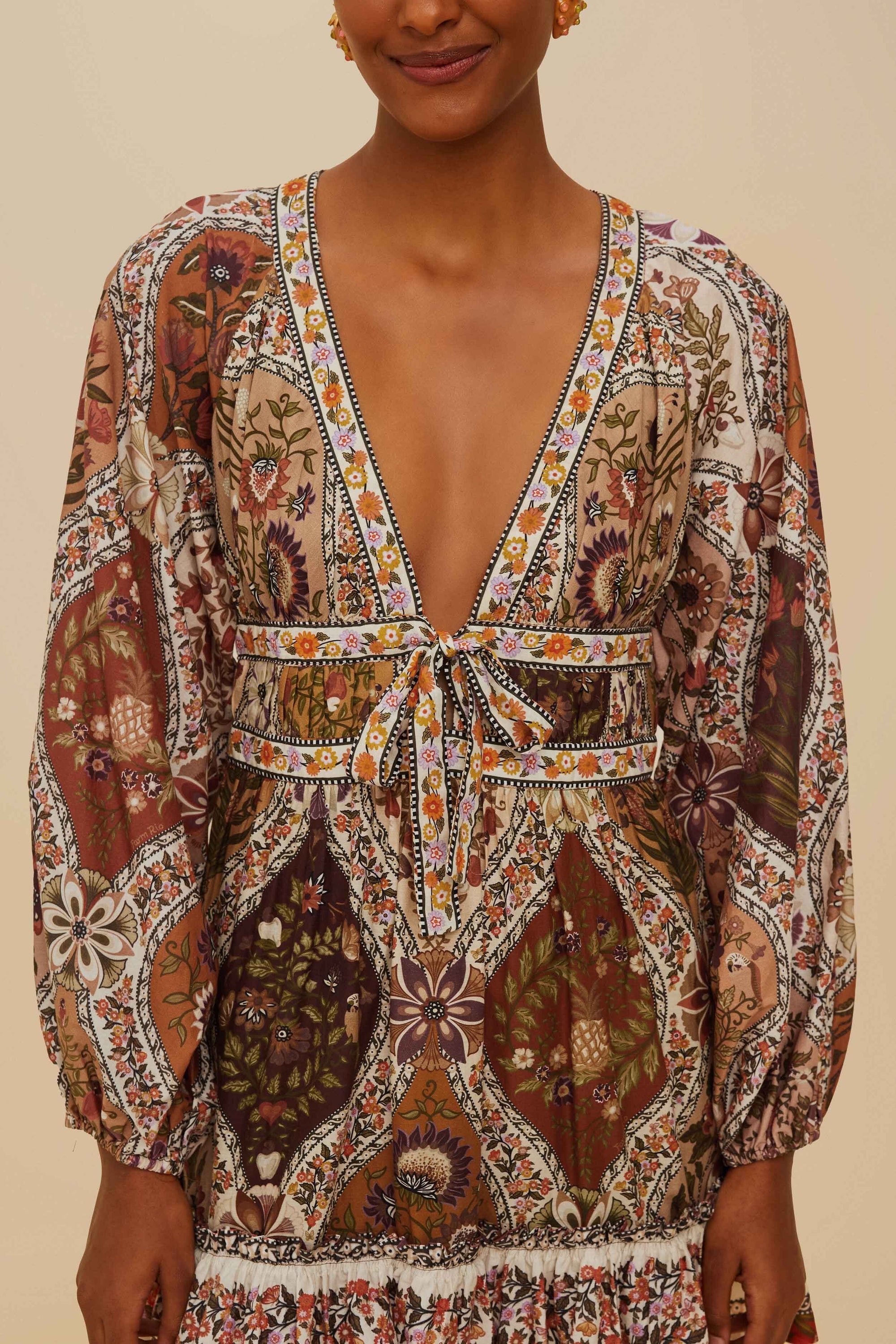 Robe courte Romantic Nature - Rouge