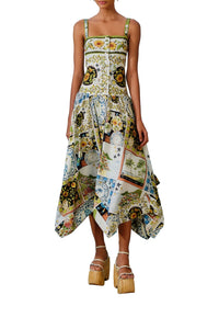Robe midi à bretelles - Multicolore