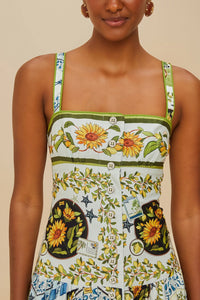 Robe midi à bretelles - Multicolore