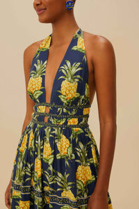 Strapless midi dress - Blue