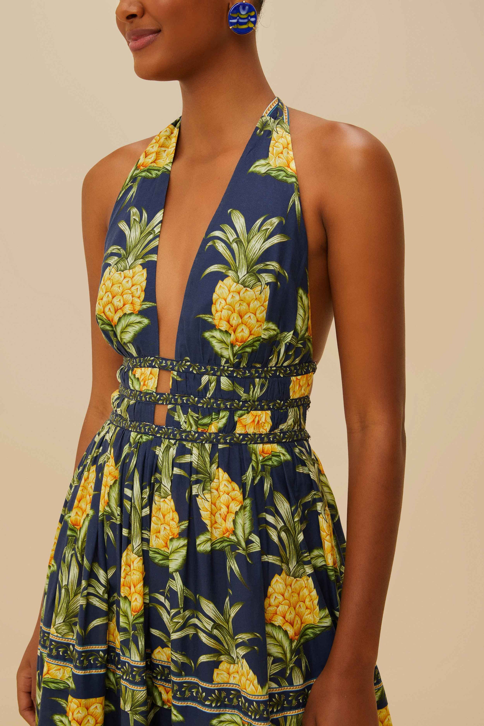 Strapless midi dress - Blue