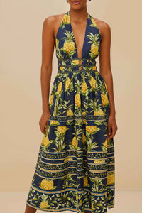 Strapless midi dress - Blue