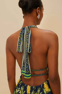 Strapless midi dress - Blue