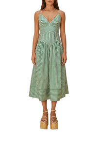Robe midi à bretelles - Vert