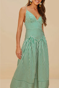 Robe midi à bretelles - Vert