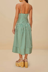 Robe midi à bretelles - Vert