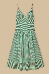 Robe midi à bretelles - Vert