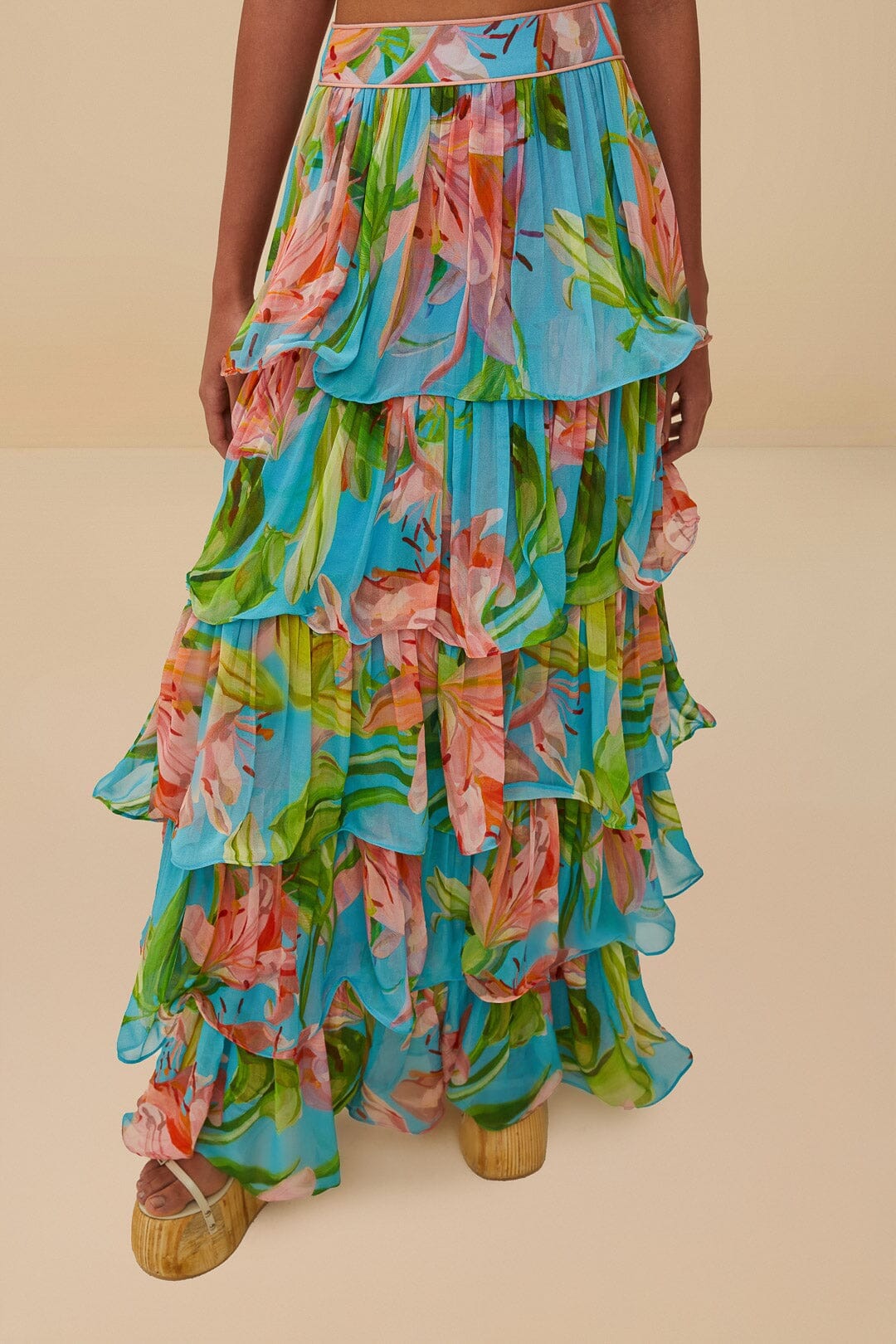 Jupe longue Lily Bloom - Bleu