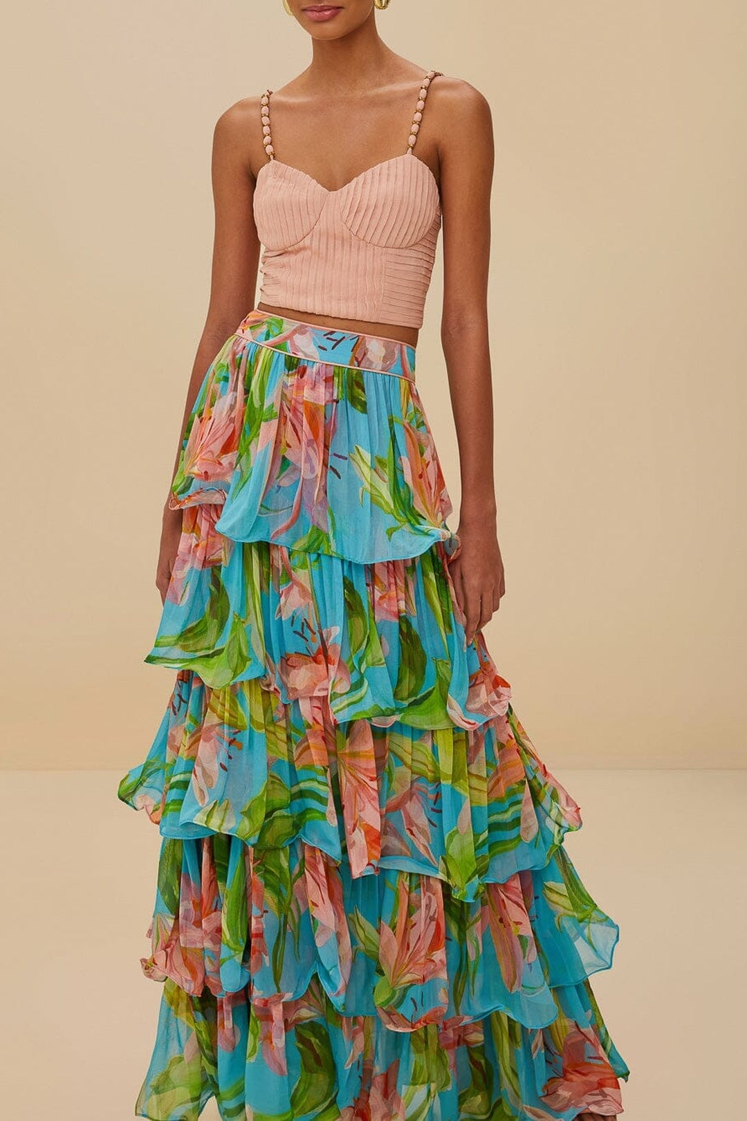 Jupe longue Lily Bloom - Bleu