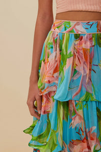 Jupe longue Lily Bloom - Bleu