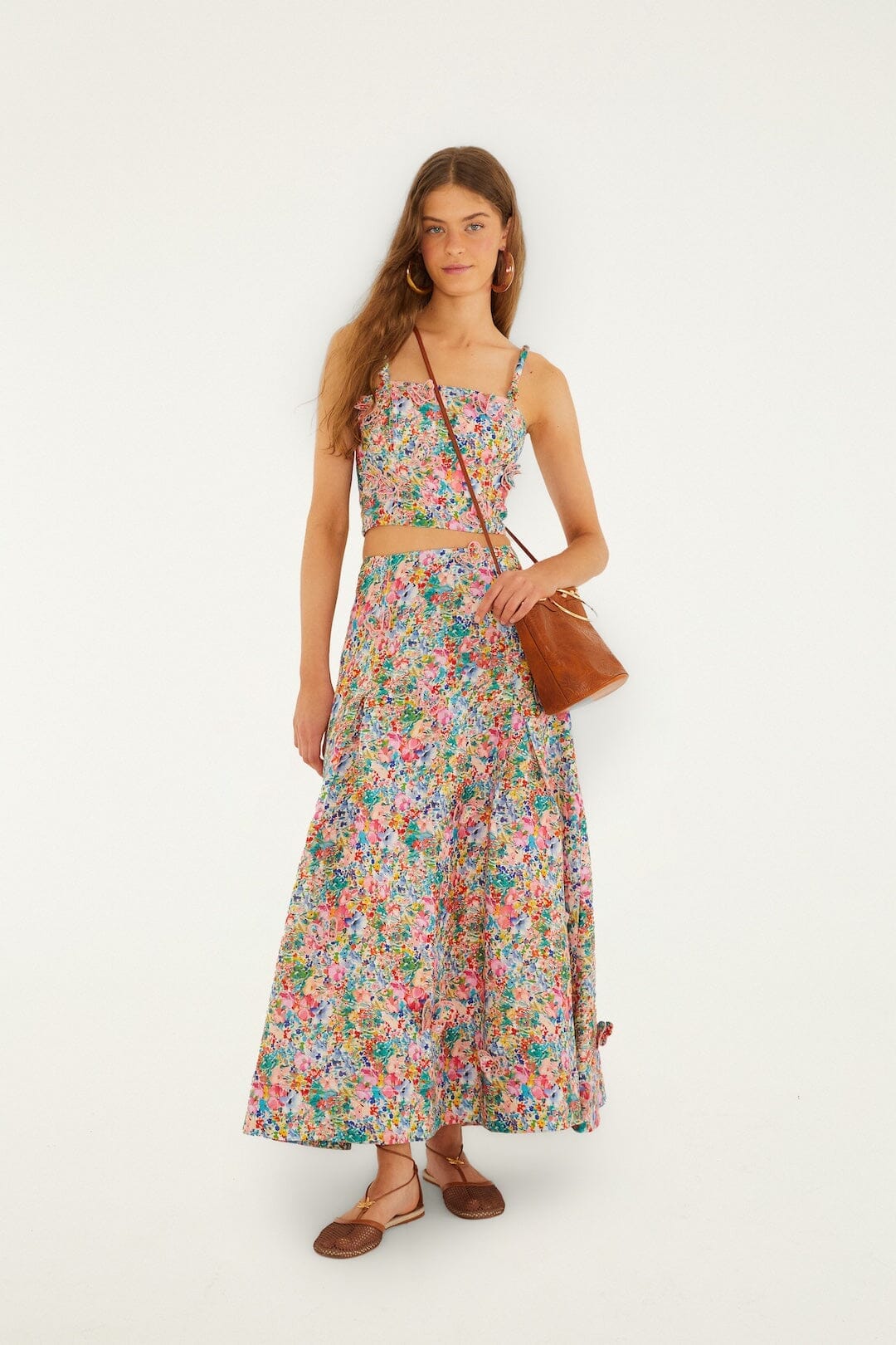 DIFFUSELY_Peasant Floral Off White Jupe - Peasant Floral Off White