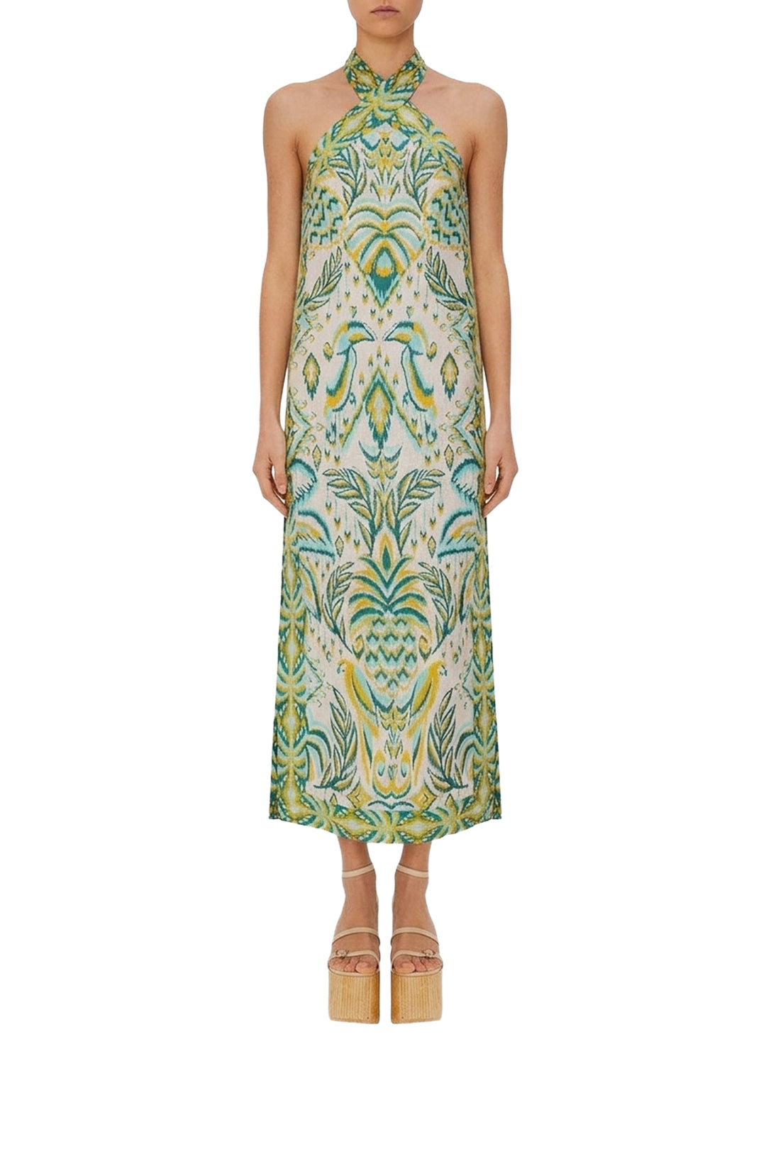 Robe longue en lin - Vert