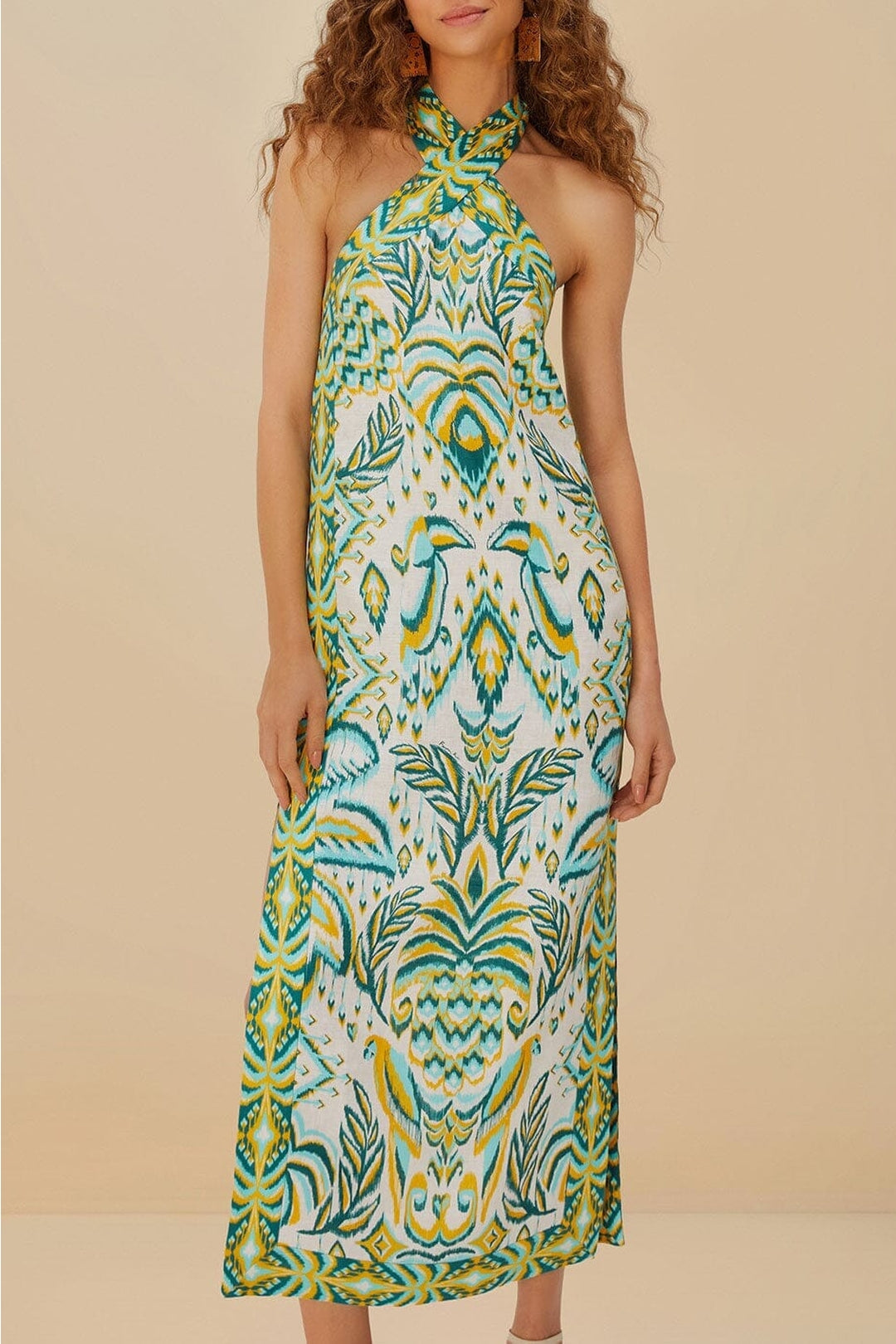 Robe longue en lin - Vert