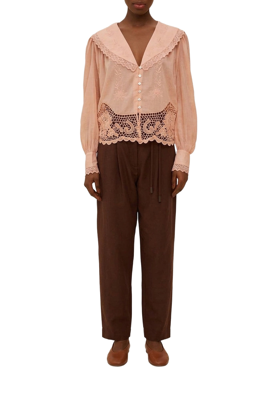 Blouse Lacy à manches longues - Rose