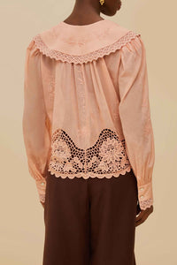 Blouse Lacy à manches longues - Rose