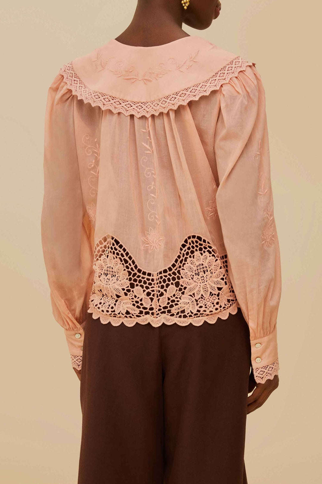 Blouse Lacy à manches longues - Rose
