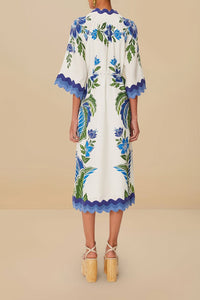 Robe midi Tunic en lin - Bleu