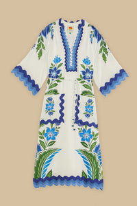 Robe midi Tunic en lin - Bleu