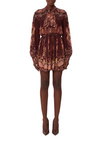 Robe courte à nœud - Bordeaux