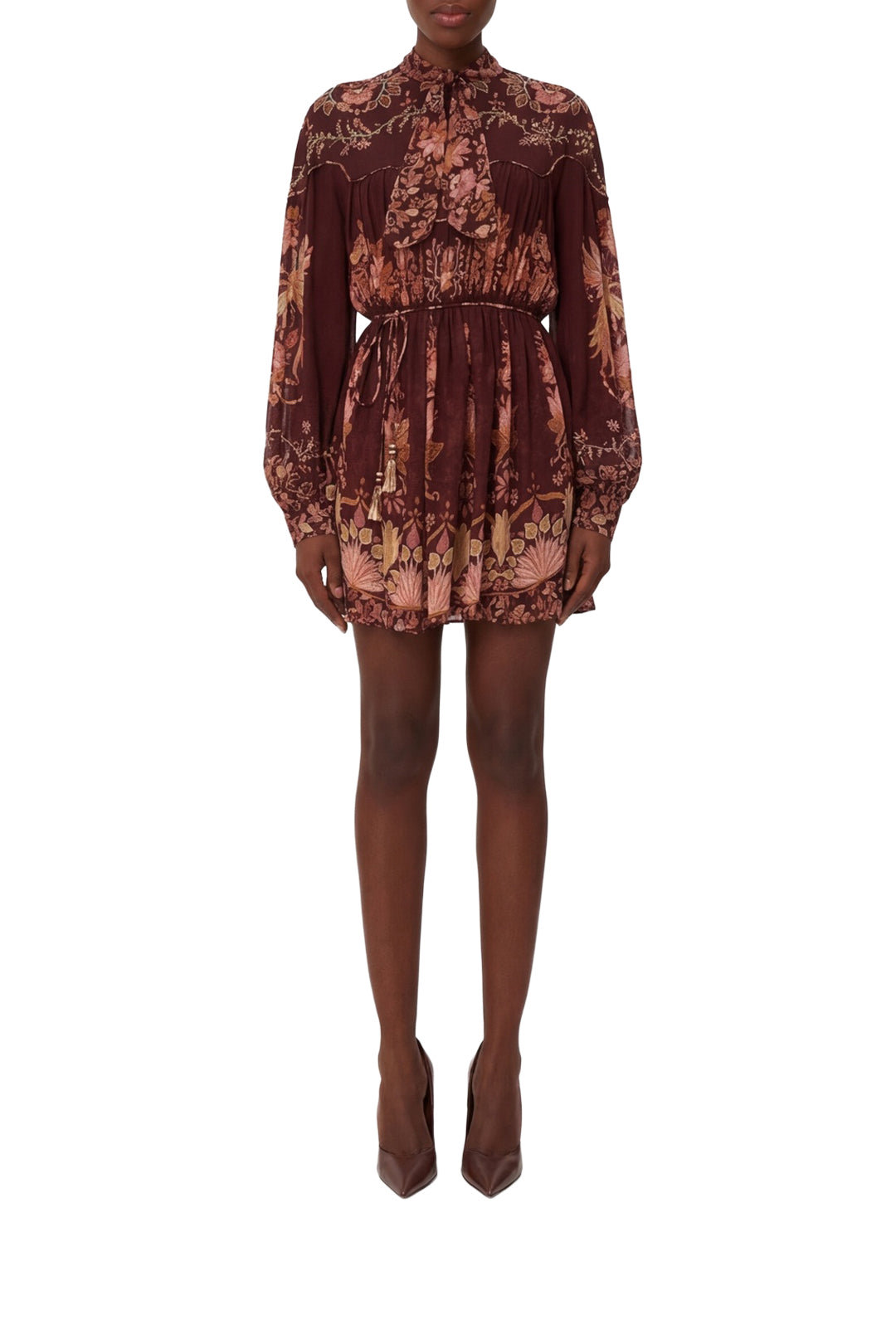 Robe courte à nœud - Bordeaux