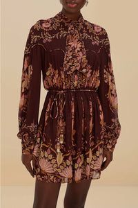 Robe courte à nœud - Bordeaux