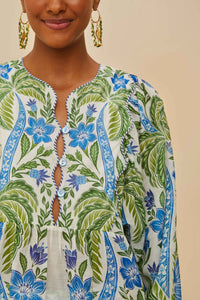 Blouse Wavy yoke - Vert
