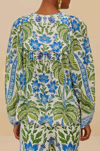 Blouse Wavy yoke - Vert