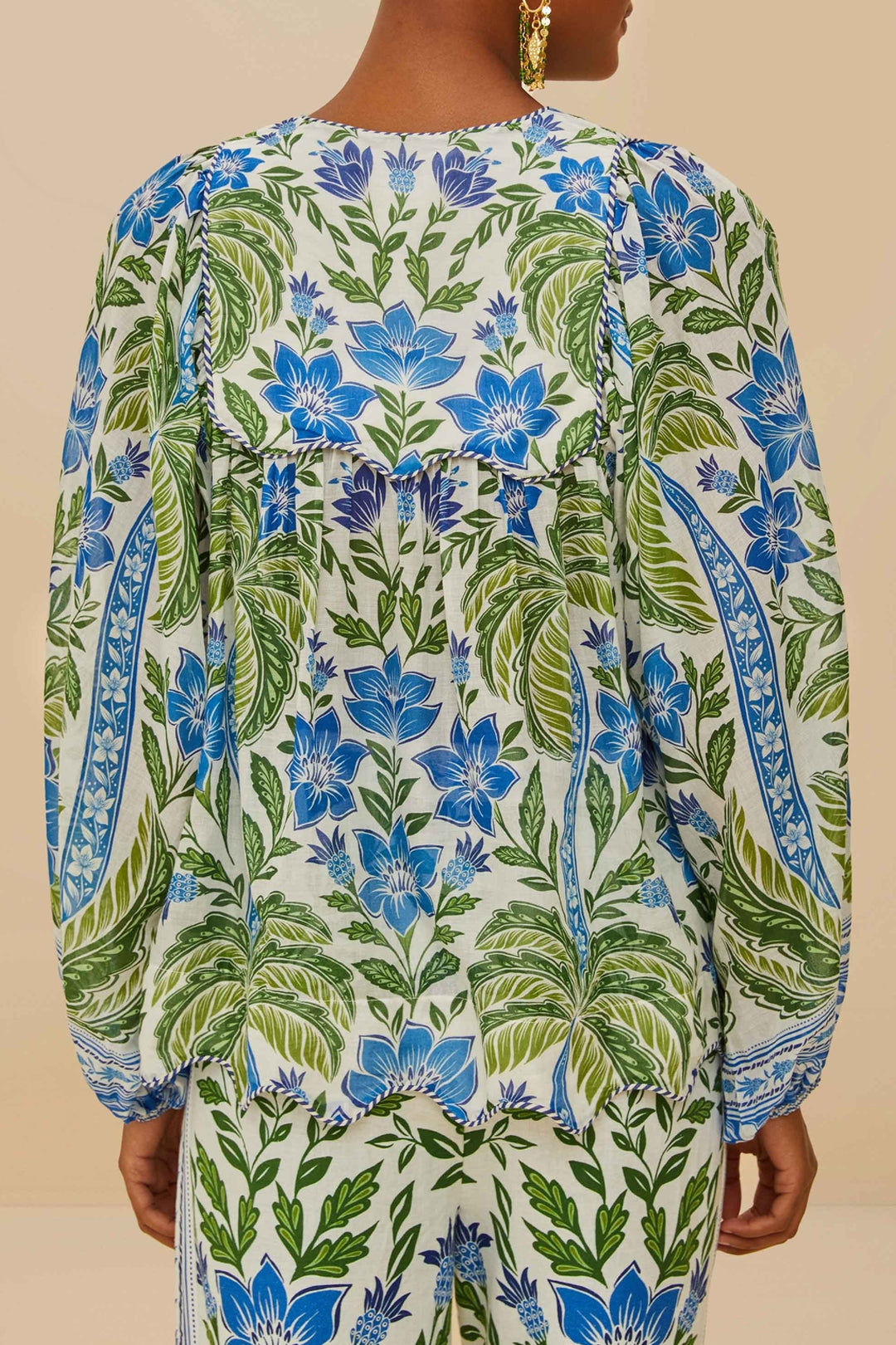 Blouse Wavy yoke - Vert