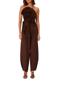 Top sans manches asymétrique - Marron