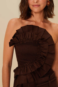 Top sans manches asymétrique - Marron