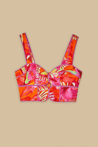 Top Framed Flying Birds en lin - Rose