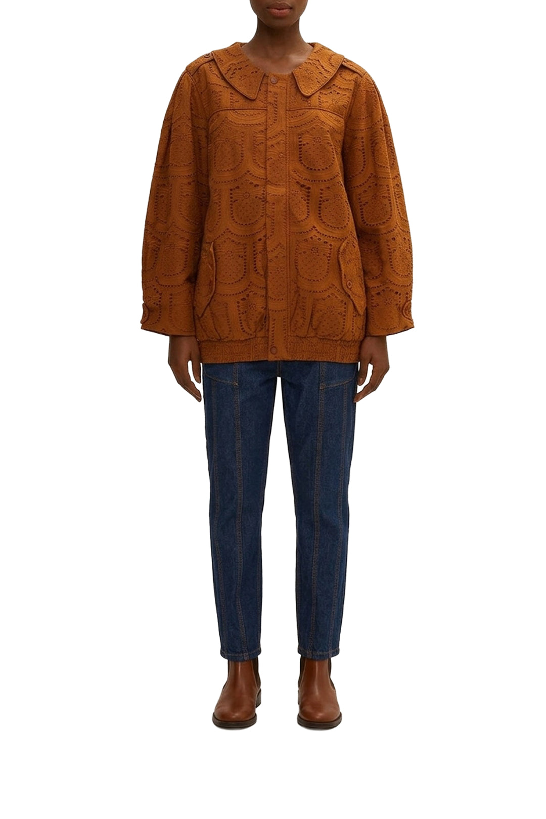 Blouson aviateur à œillets Pineapple en coton - Camel