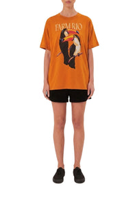 T-shirt décontracté Farm Rio Toucan en coton - Orange