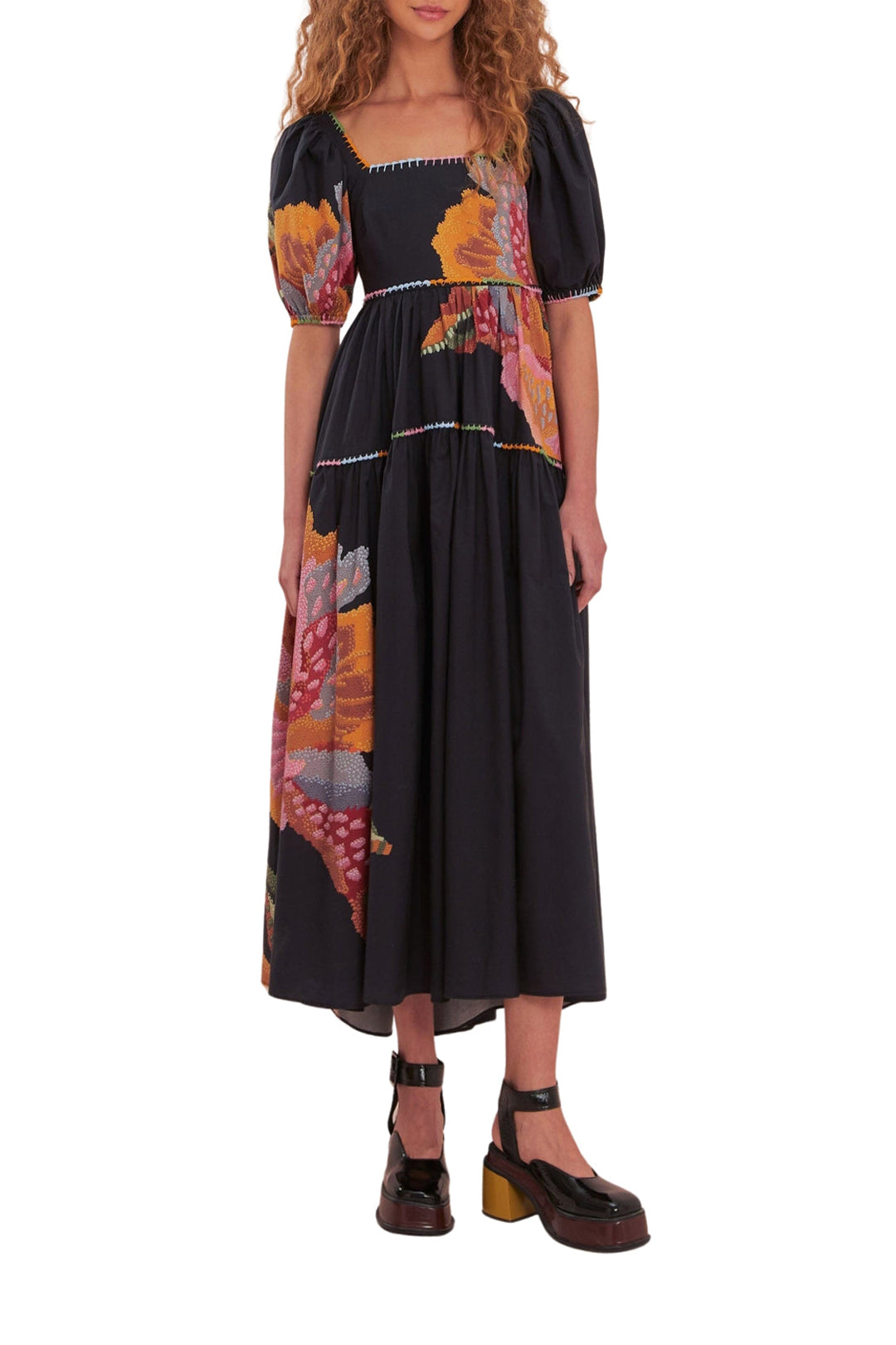 DJV_Black Lucy Floral Robes midi - Black Lucy Floral