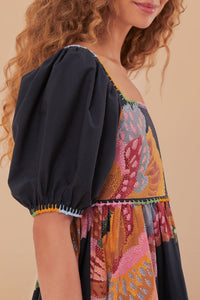 DJV_Black Lucy Floral Robes midi - Black Lucy Floral