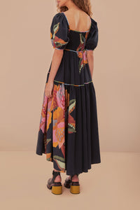 DJV_Black Lucy Floral Robes midi - Black Lucy Floral