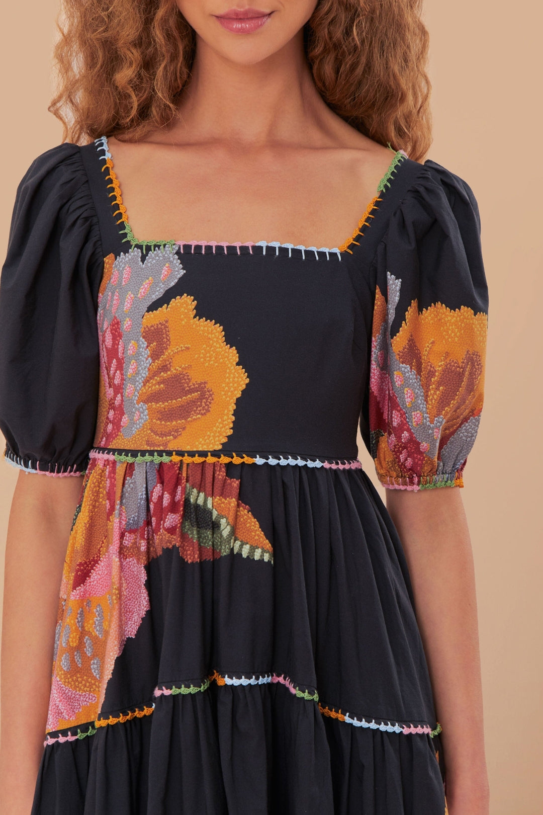DJV_Black Lucy Floral Robes midi - Black Lucy Floral