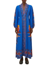 Robe longue Lucy Floral - Bleu
