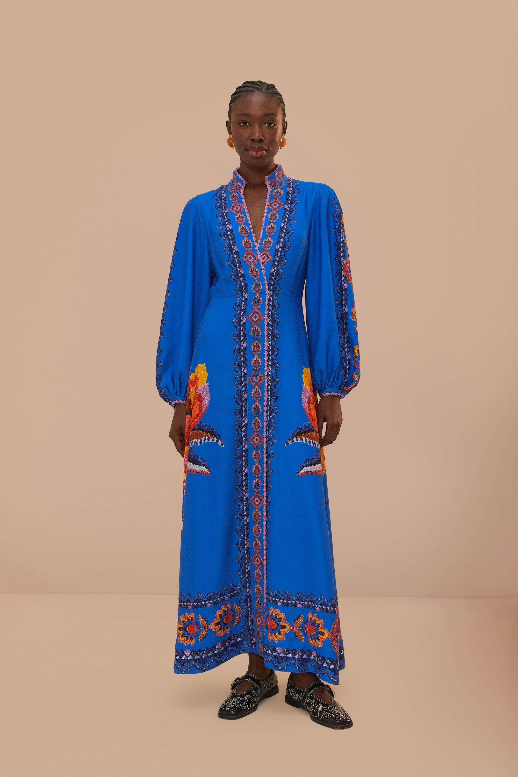 NEW_Lucy Floral Tapestry Blue Robes longues - Lucy Floral Tapestry Blue