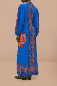 Robe longue Lucy Floral - Bleu