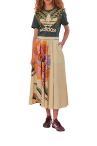 Jupe longue Floral Lucy en coton - Beige