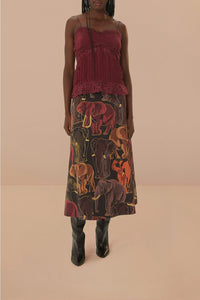 MEDIA OFF LINE_Blouse sans manches en dentelle - Bordeaux