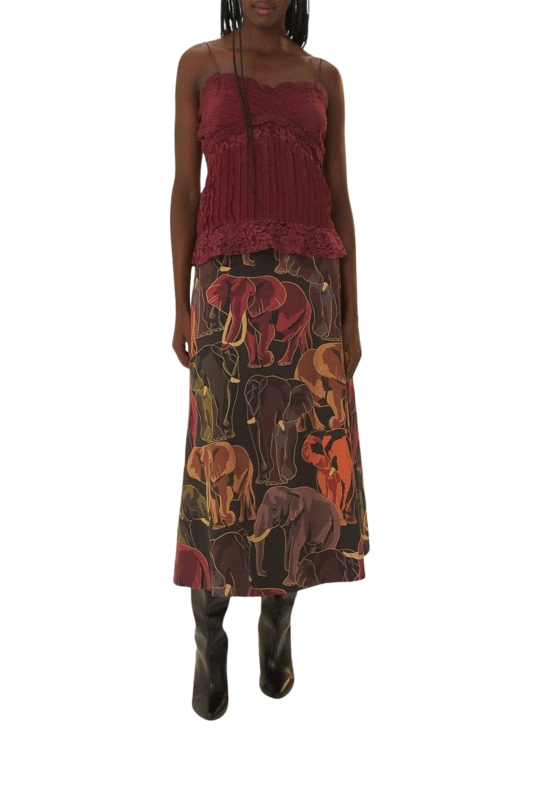 Sleeveless lace blouse - Bordeaux