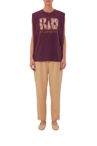 Rio de Janeiro cotton vest top - Burgundy