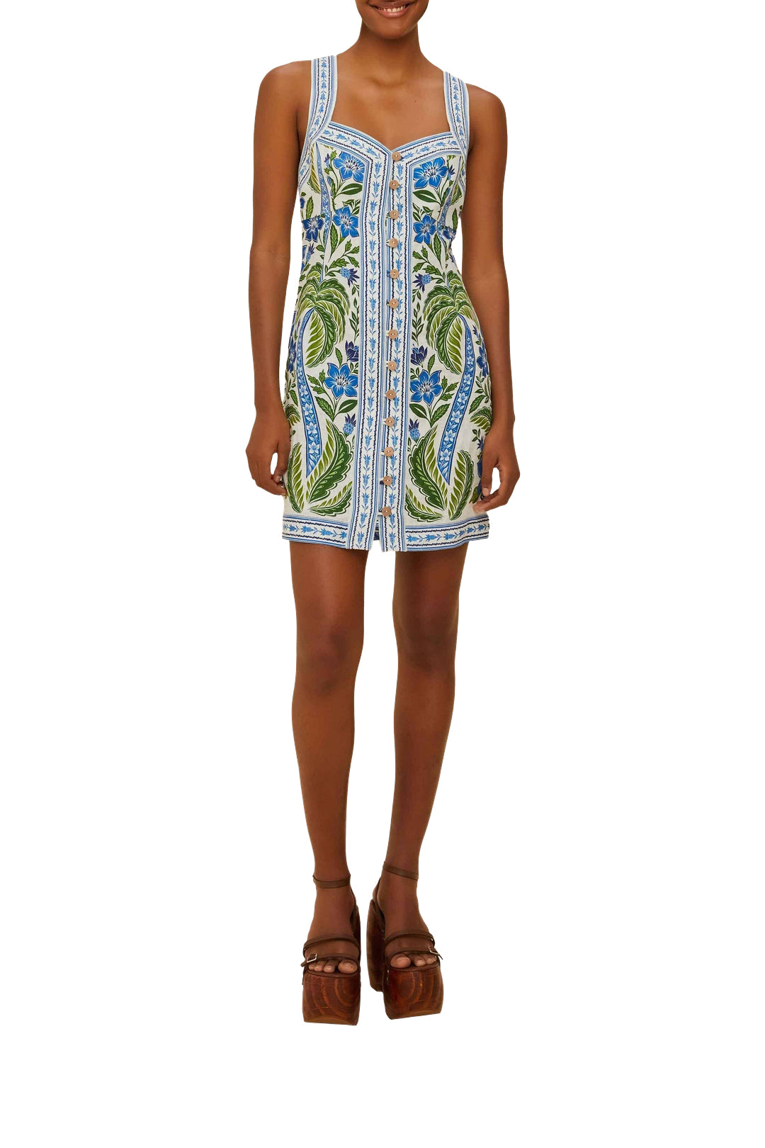 Robe courte Tropicance en lin - Blanc