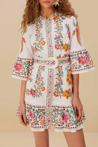 Robe courte Delicate Forest - Blanc