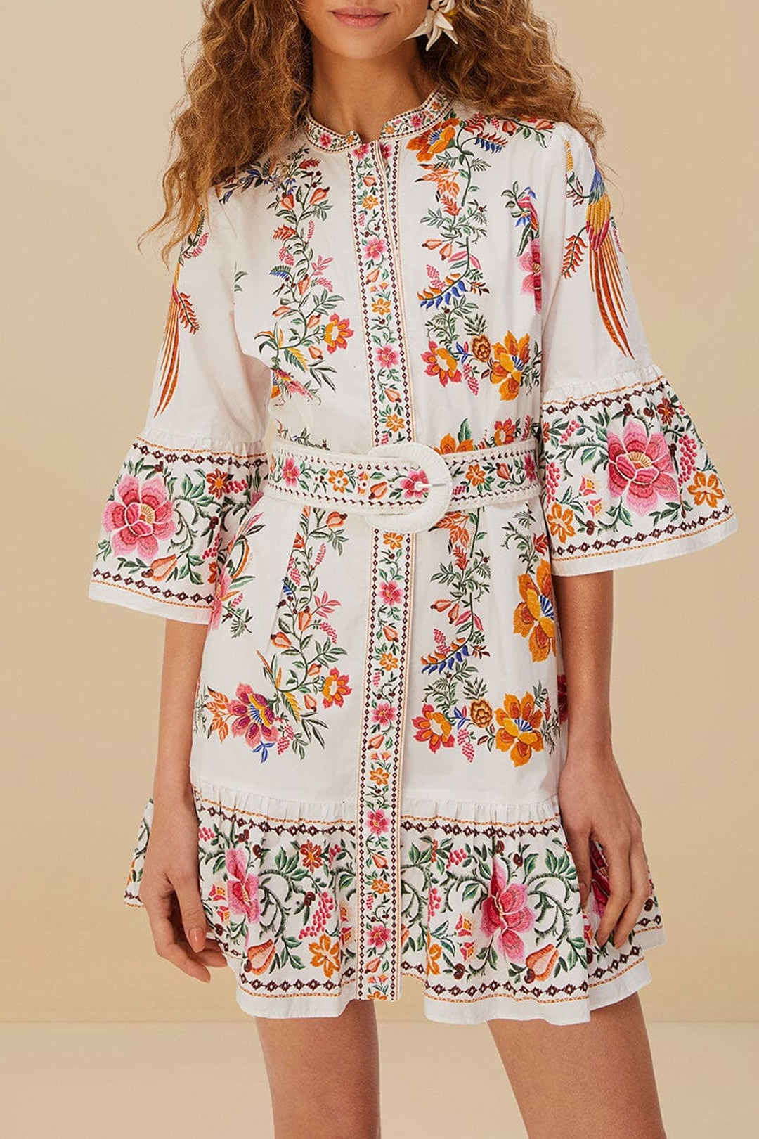 Robe courte Delicate Forest - Blanc