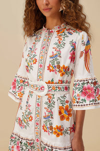 Robe courte Delicate Forest - Blanc