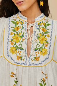 Robe courte Sicily en lin - Blanc