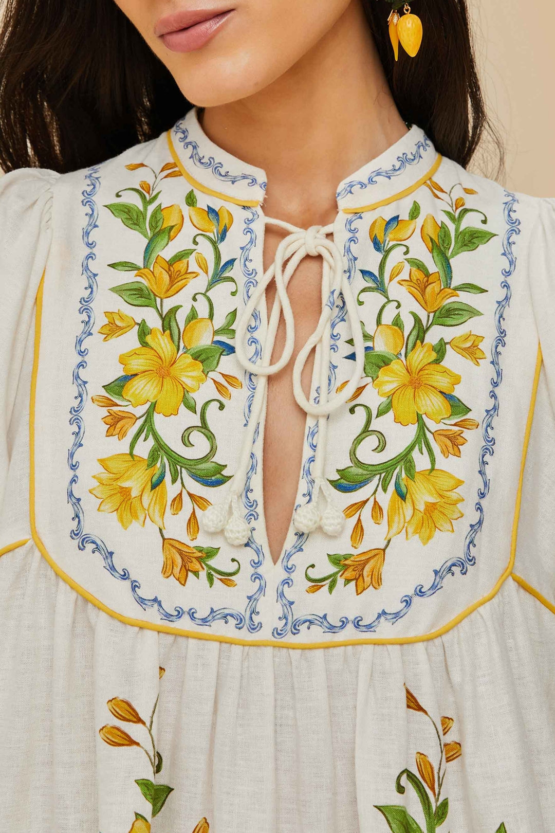 Robe courte Sicily en lin - Blanc